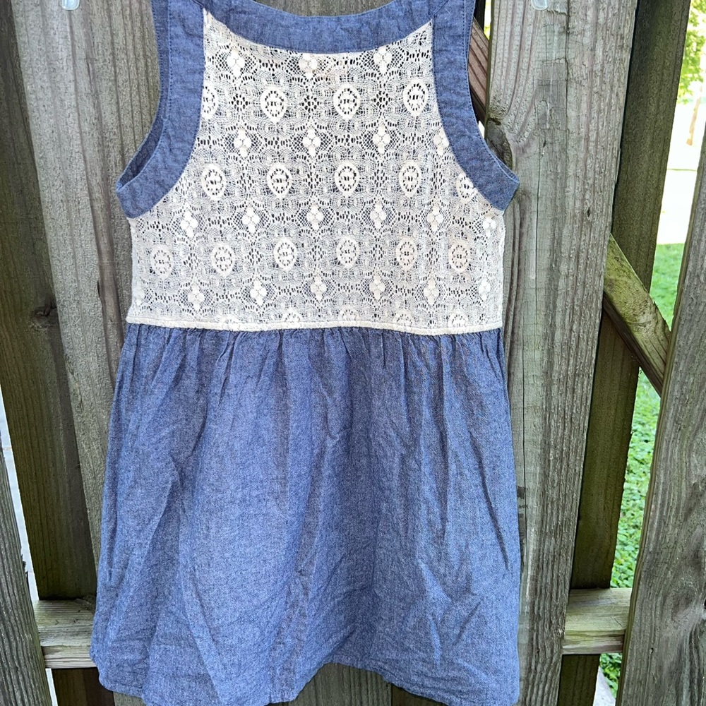 Derek Heart denim and crochet lace babydoll dress - Picture 4 of 5